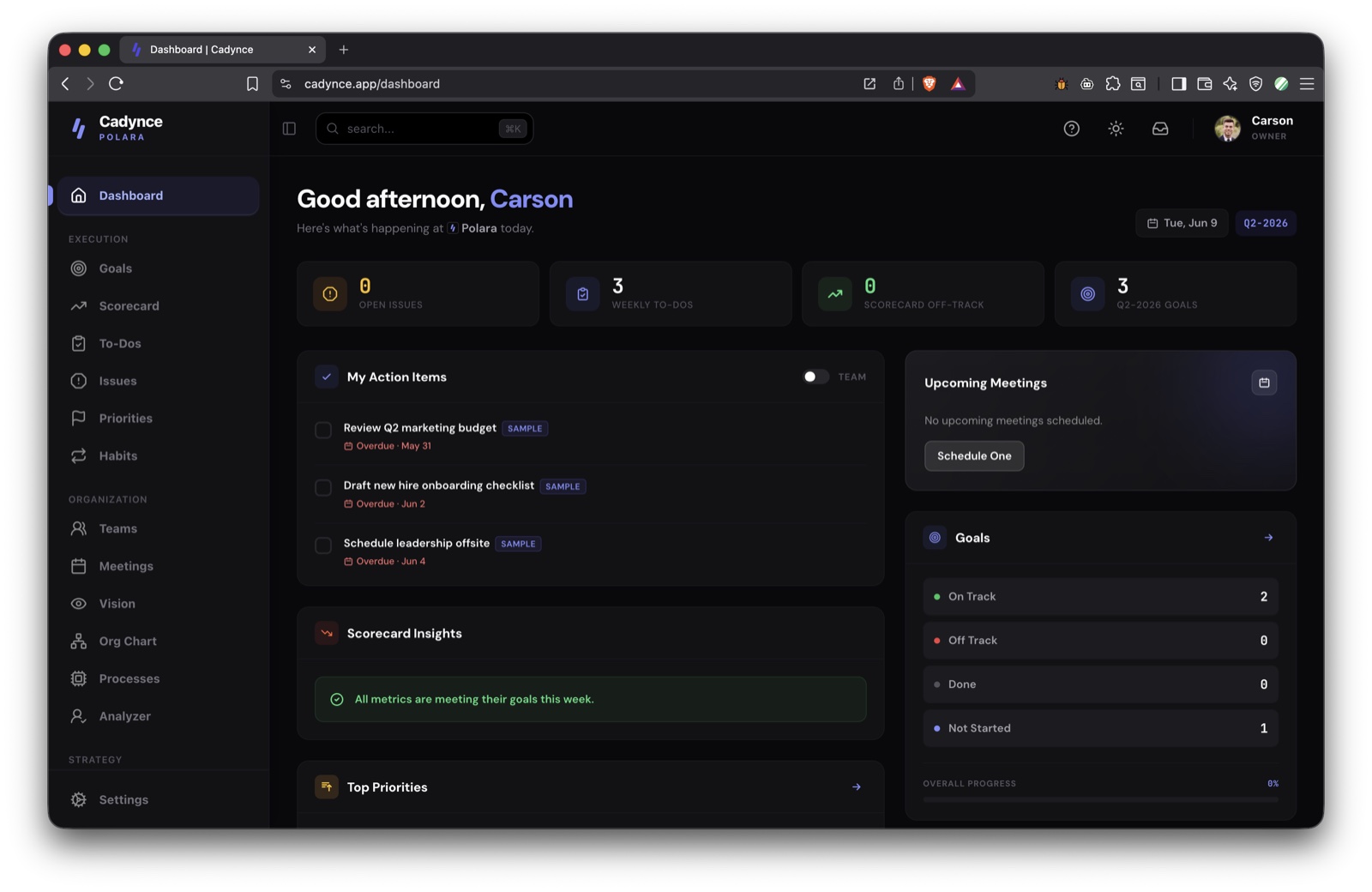 Screenshot of Cadynce